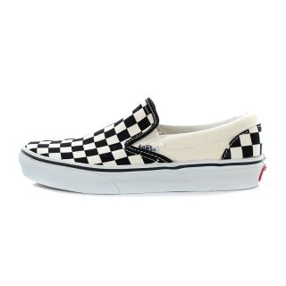 ヴァンズ(VANS)のバンズ スリッポン ブロックチェック キャンバス 24.5cm 黒 白(スニーカー)