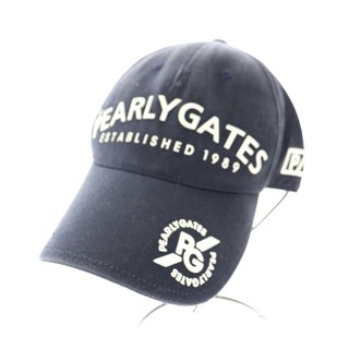 パーリーゲイツ(PEARLY GATES)のパーリーゲイツ ツイルキャップ 帽子 ロゴ 紺 ネイビー /MF ■OS(キャップ)