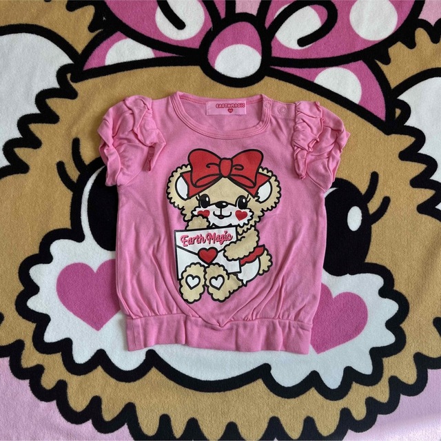 EARTHMAGIC(アースマジック)の12、ラブレターTシャツ90 キッズ/ベビー/マタニティのキッズ服女の子用(90cm~)(Tシャツ/カットソー)の商品写真