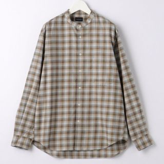 ユナイテッドアローズグリーンレーベルリラクシング(UNITED ARROWS green label relaxing)のコットンリヨセルチェック ジャストルーズ バンドカラー シャツ (シャツ)