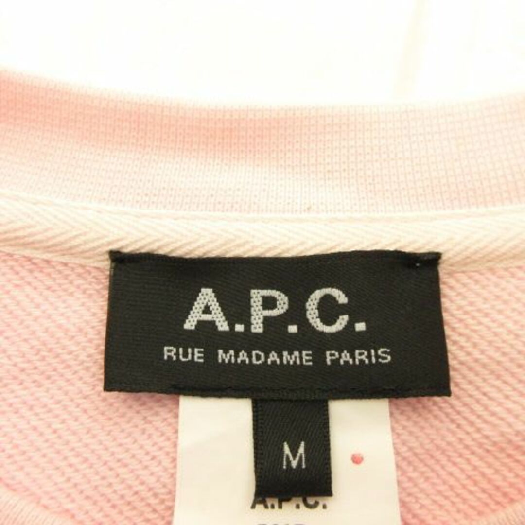 アーペーセー A.P.C. トレーナー スウェット 長袖 プリント 薄手 ピンク
