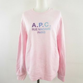 アーペーセー(A.P.C)のアーペーセー A.P.C. トレーナー スウェット 長袖 プリント 薄手 ピンク(スウェット)