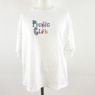 アザー(other)のペコクラブ Peco club カットソー 七分袖 ドット プリント 白 F(カットソー(長袖/七分))