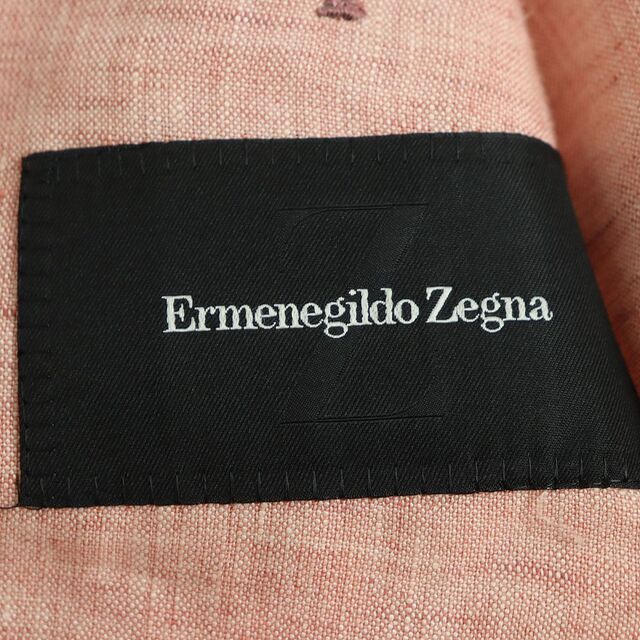 Ermenegildo Zegna(エルメネジルドゼニア)の美品◆Ermenegildo Zegna エルメネジルドゼニア リネン100％ シングルジャケット/テーラードジャケット ピンク 50 スイス製 メンズ r10-st30221-06 メンズのジャケット/アウター(テーラードジャケット)の商品写真