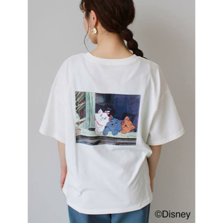 ディズニー(Disney)のディズニー おしゃれキャット バックプリントTシャツ GRL GU しまむら(Tシャツ(半袖/袖なし))