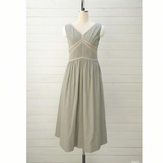 Her lip to - Back Double Bow MidiDress sage