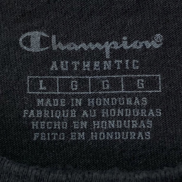 Champion(チャンピオン)の【チャンピオン】ビッグプリント tシャツ L 黒 ブラック メンズのトップス(Tシャツ/カットソー(半袖/袖なし))の商品写真