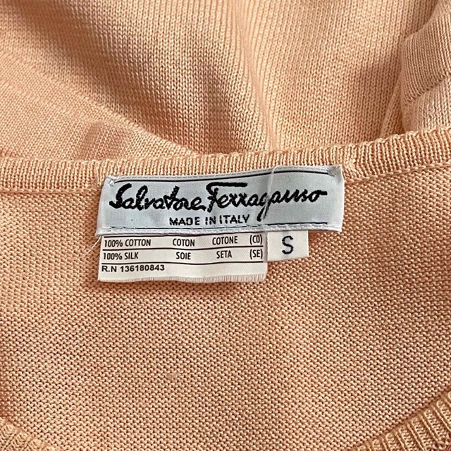 Salvatore Ferragamo 半袖セーター  花柄 サーモンピンク 6
