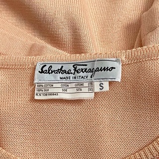 Salvatore Ferragamo 半袖セーター  花柄 サーモンピンク