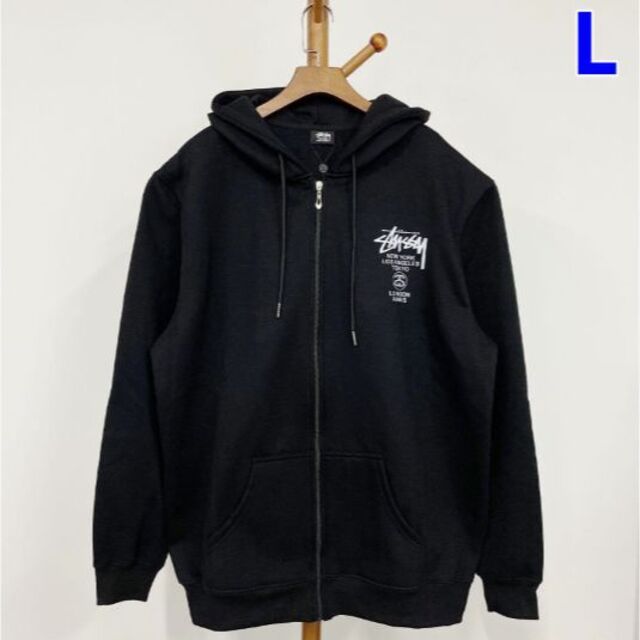 ステューシー WORLD TOUR ZIP HOODIE♪パーカー/ジップ/L