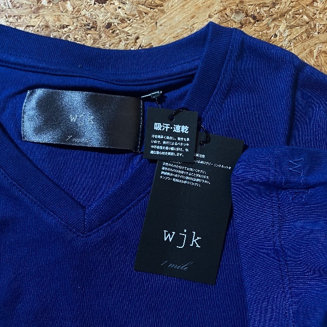 wjk(ダブルジェーケー)のwjk Vネック 半袖 Tシャツ S 2枚セット ブルー ネイビー  メンズのトップス(Tシャツ/カットソー(半袖/袖なし))の商品写真