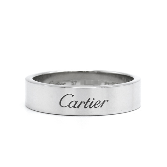 Cartier(カルティエ)のカルティエ エングレーブド リング 指輪 5mm Pt950 プラチナ950 ＃57 約17号 ジュエリー Cartier メンズのアクセサリー(リング(指輪))の商品写真