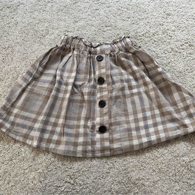 LAGOM(ラーゴム)のsm2 lagom ベージュチェックスカート　サイズs キッズ/ベビー/マタニティのキッズ服女の子用(90cm~)(スカート)の商品写真