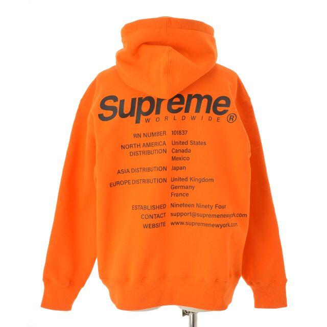 2022年最新版☆高級感溢れる supreme worldwide hooded sweatshirt