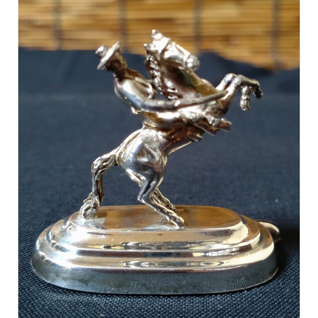 ①銀製 スペイン闘牛 彫刻 カードホルダー/925/カード立て/アンティーク
