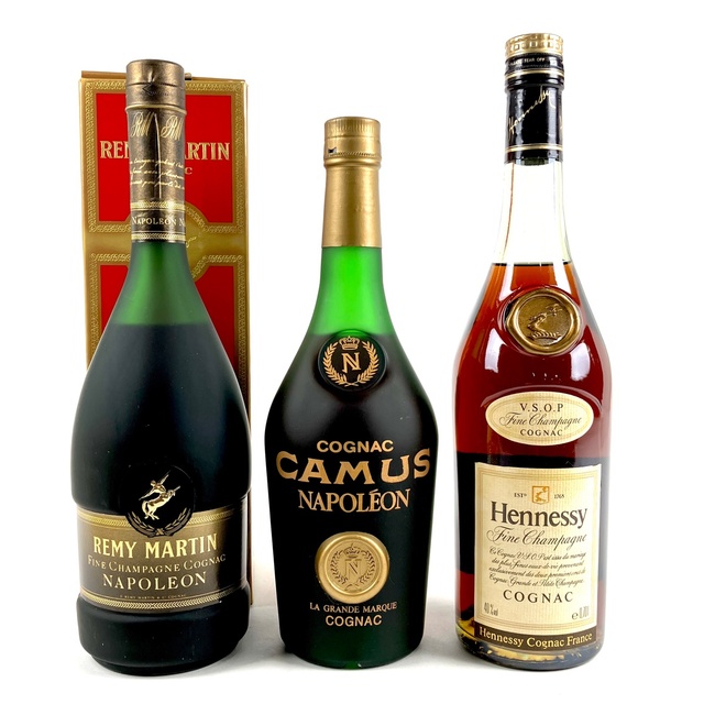 バイセルブランデーセット3本 REMY MARTIN CAMUS Hennessy コニャック