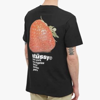 【新品】stussy Tシャツ　サイズXL ブラック　いちご