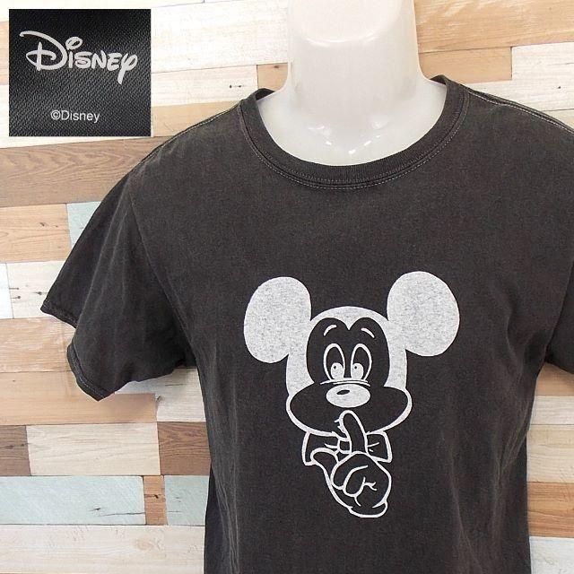 Disney(ディズニー)の【Disney】 美品 ディズニー ミッキー ダークグレー半袖Tシャツ F メンズのトップス(Tシャツ/カットソー(半袖/袖なし))の商品写真