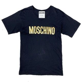 モスキーノ(MOSCHINO)の美品 モスキーノ MOSCHINO ゴールドロゴプリント Tシャツ カットソー(Tシャツ/カットソー(半袖/袖なし))