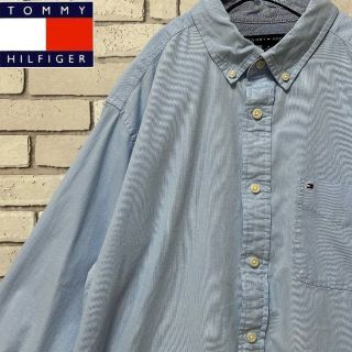 トミーヒルフィガー(TOMMY HILFIGER)の激レア TOMMY HILFIGER 長袖BDシャツ ロゴ刺繍 ライトブルーM(シャツ)