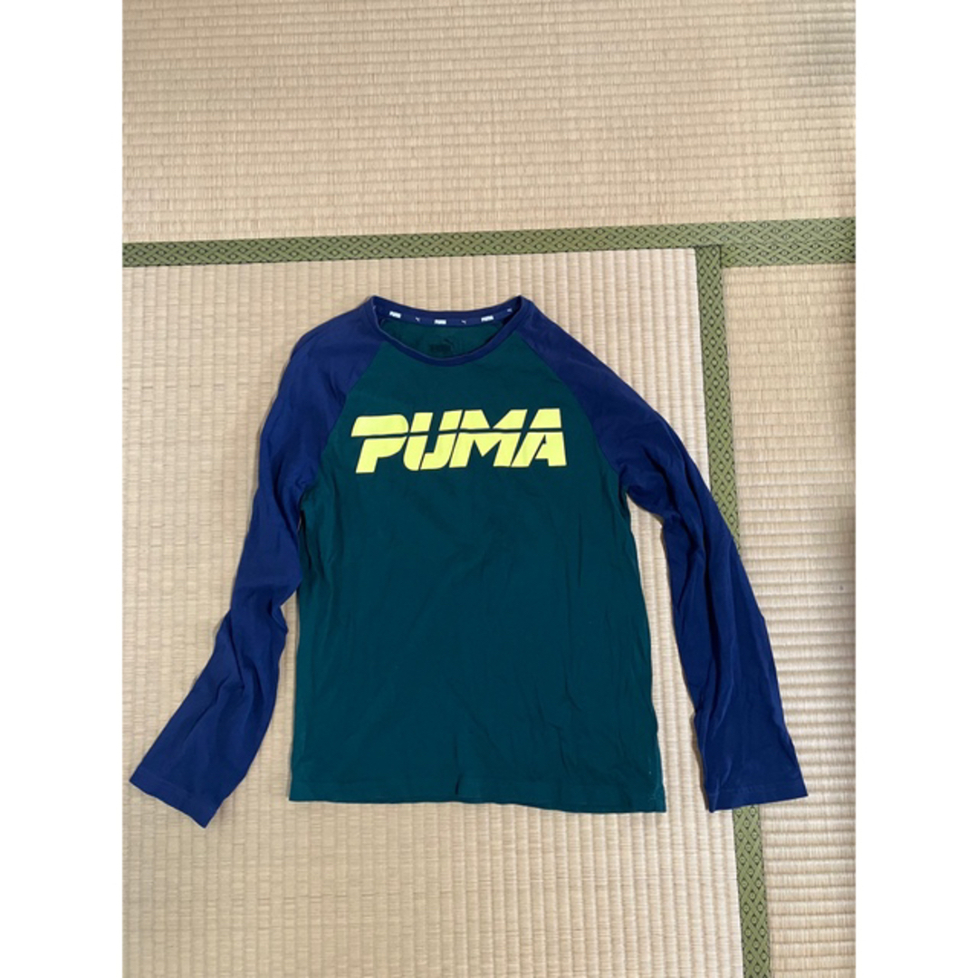 PUMA(プーマ)のちろん様専用　ユニクロボーダー　PUMA ロングTシャツ　160センチ キッズ/ベビー/マタニティのキッズ服男の子用(90cm~)(Tシャツ/カットソー)の商品写真