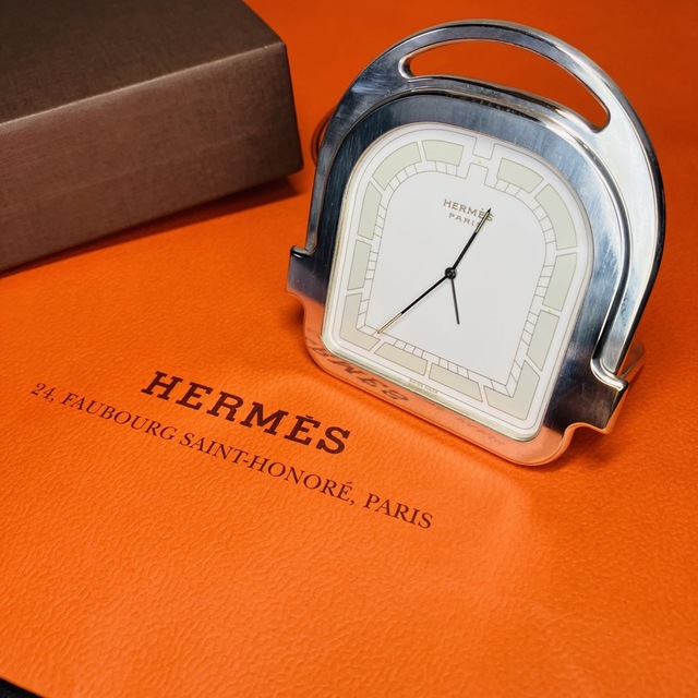 美品　レア　稼働品　パンデュレットブール　HERMES   置時計　手巻き