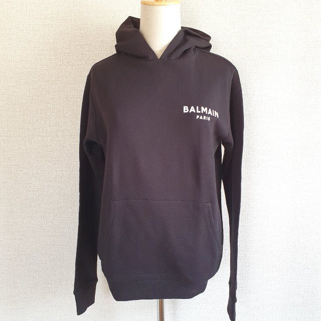 【新品・未使用】BALMAIN KIDS ロゴ コットンパーカー 黒　13Y