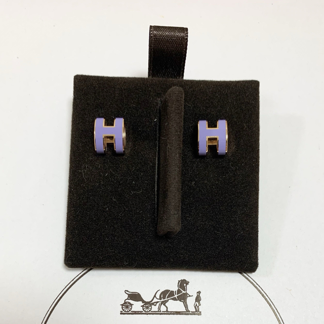 Hermes(エルメス)の【新品】HERMES Mini Pop H ミニポップH リラ ピンクゴールド レディースのアクセサリー(ピアス)の商品写真