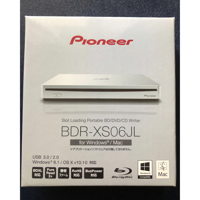 Pioneer スロットイン方式 ポータブルBDドライブ BDR-XS06JL