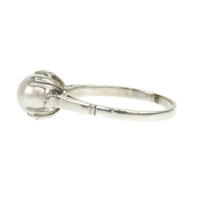 指輪 パールリング  ホワイトゴールド K14WG 約16号 総重量3.2g シルバー系  | ファッション 小物 アクセサリー ジュエリー 真珠 ABランク