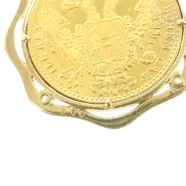 ネックレストップ コイン オーストリア 1ダカット金貨 リストライク  総重量約6.8g K21.6 K18 ダイヤモンド 0.06ct | ペンダントトップ 金 ダイアモンド オーストリア帝国 国章 皇帝 ファッション 小物 アクセサリー ジュエリー Aランク