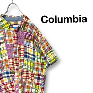 コロンビア(Columbia)のColumbia コロンビア ボタンダウンシャツ チェック柄 半袖 アウトドア(シャツ)