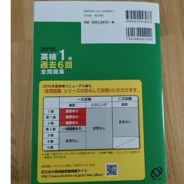 【問題集×CDセット価格】英検１級過去６回全問題集とＣＤ ２０１６年度版