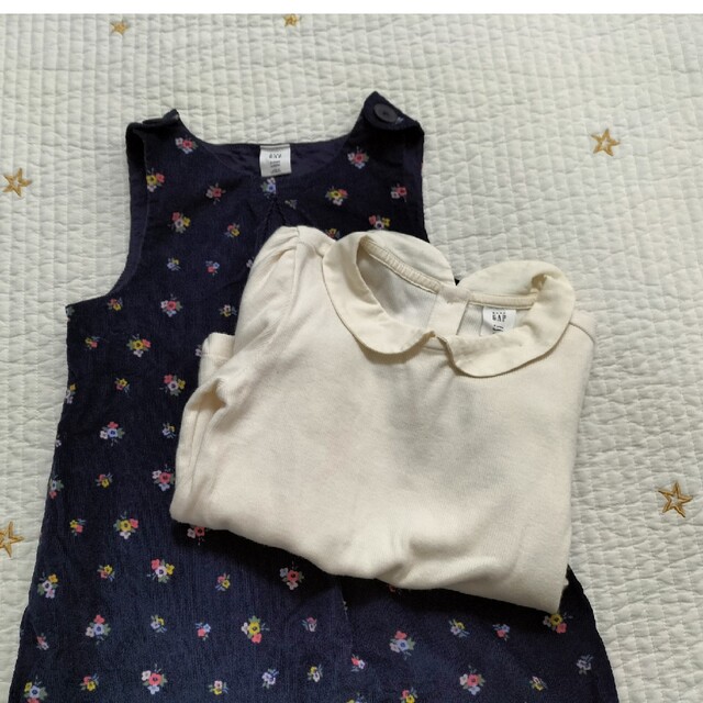 GAP Kids(ギャップキッズ)のGAP☆4Y カットソー＋ジャンパースカート キッズ/ベビー/マタニティのキッズ服女の子用(90cm~)(ワンピース)の商品写真