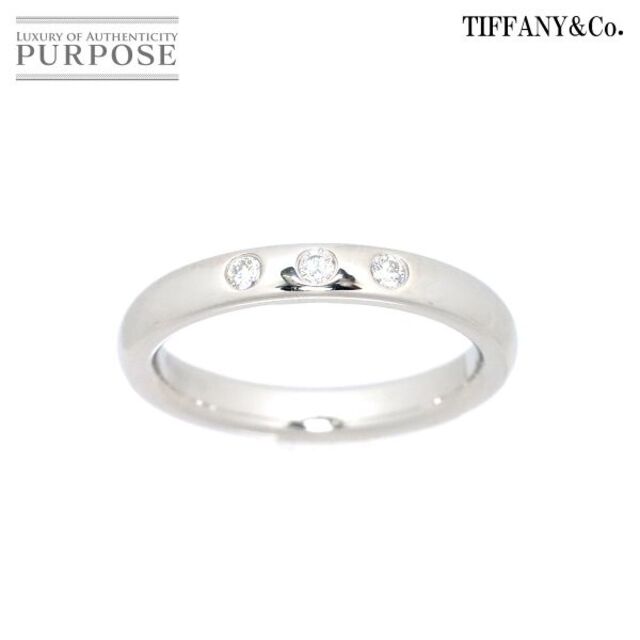 ティファニー TIFFANY&Co. スタッキング バンド 7号 リング ダイヤ 3P Pt プラチナ 指輪 VLP　90183700