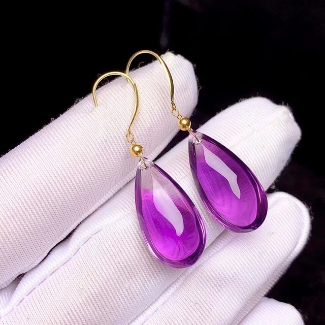 ⭐︎【天然】アメジスト ピアス k18 21x11x8mm | tspea.org