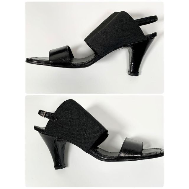【美品】CHANEL シャネル ハイヒール サンダル 黒 パテントレザー