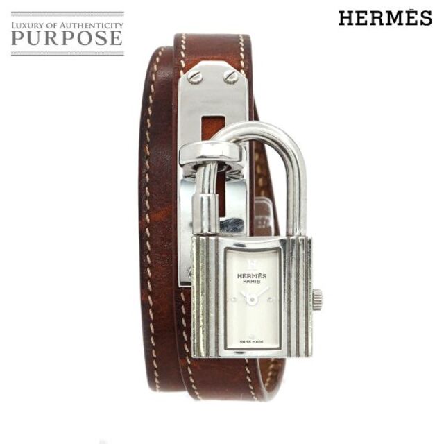 エルメス HERMES ケリーウォッチ ドゥブルトゥール KE1 210 レディース 腕時計 シルバー 文字盤 クォーツ カデナ Kelly Watch VLP 90186051３９ｍｍ横