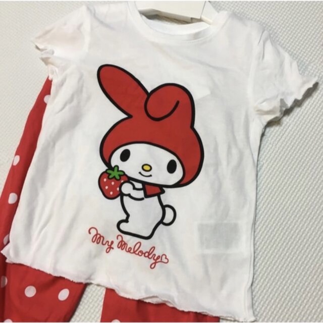 サンリオ(サンリオ)のレア H&M ❤️ マイメロディ サンリオ Tシャツ パンツ セット 90サイズ キッズ/ベビー/マタニティのキッズ服女の子用(90cm~)(Tシャツ/カットソー)の商品写真