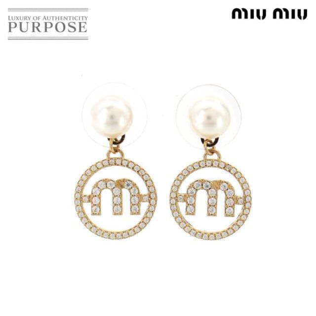 未使用 展示品 ミュウミュウ MIUMIU サークル ロゴ ピアス ライン