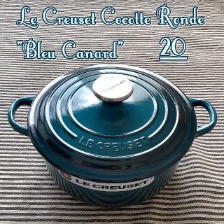 ルクルーゼ(LE CREUSET)の【ルクルーゼジャポン正規品】ココットロンド 20センチ ブルーカナール(鍋/フライパン)