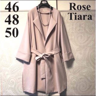 美品 ローズティアラ ゆったりシルエット ロングコート サイズ42-