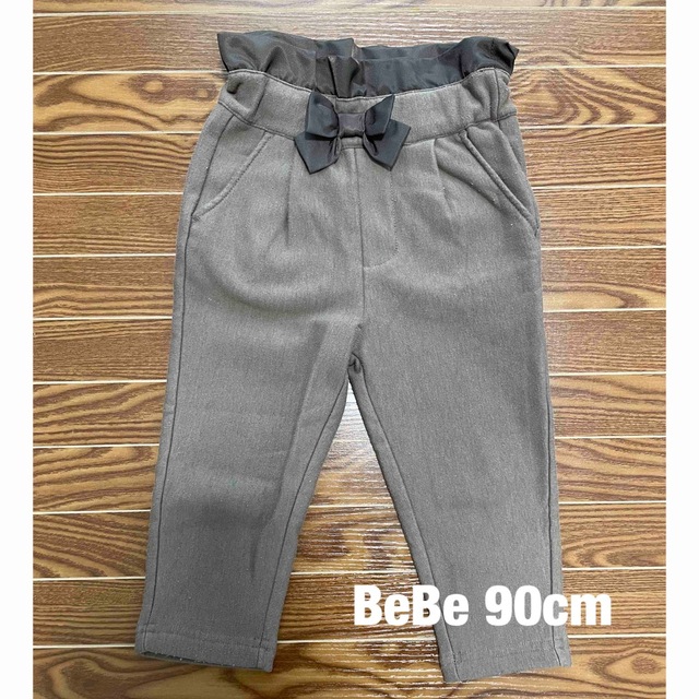 BeBe(ベベ)のBeBe 90cm リボン付きパンツ　裏起毛 キッズ/ベビー/マタニティのキッズ服女の子用(90cm~)(パンツ/スパッツ)の商品写真