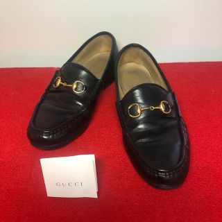 グッチ(Gucci)の【美品】☆ GUCCI グッチ Vintage ビット金具 ローファー ブラック(ローファー/革靴)