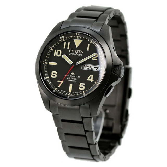 【新品】シチズン CITIZEN 腕時計 メンズ AT6085-50E プロマスター エコ・ドライブ電波時計 LANDシリーズ PROMASTER LAND エコ・ドライブ電波（H100/日本製） ブラックxブラック アナログ表示最大約195cmラグ幅
