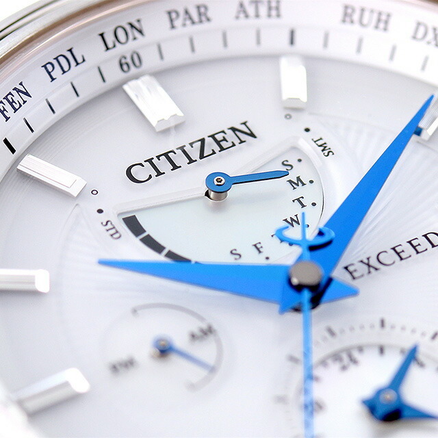 シチズン CITIZEN 腕時計 メンズ AT9130-69W エクシード エコ・ドライブ電波時計 45周年記念 ペアモデル EXCEED エコ・ドライブ電波（H820） ホワイト/ホワイトシェルxシルバー アナログ表示
