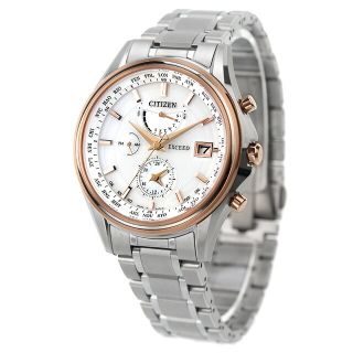 シチズン(CITIZEN)の【新品】シチズン CITIZEN 腕時計 メンズ AT9134-68W エクシード エコ・ドライブ電波時計 45周年記念 ペアモデル EXCEED エコ・ドライブ電波（H820） ホワイト/ホワイトシェルxシルバー アナログ表示(腕時計(アナログ))