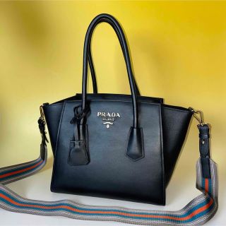 プラダ(PRADA)のPrada 極美品 黒2way VITELLO LUX ハンドバッグ プラダ(ショルダーバッグ)