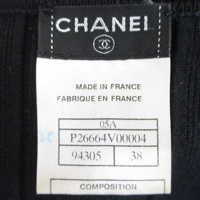 CHANEL(シャネル)のシャネル 05A P26664V00004 長袖 膝丈 ニットワンピ 38 黒 レディースのワンピース(ひざ丈ワンピース)の商品写真