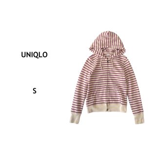 ユニクロ(UNIQLO)のUNIQLO/ユニクロ【ボーダースウェットフルジップパーカー　S パープル】(パーカー)